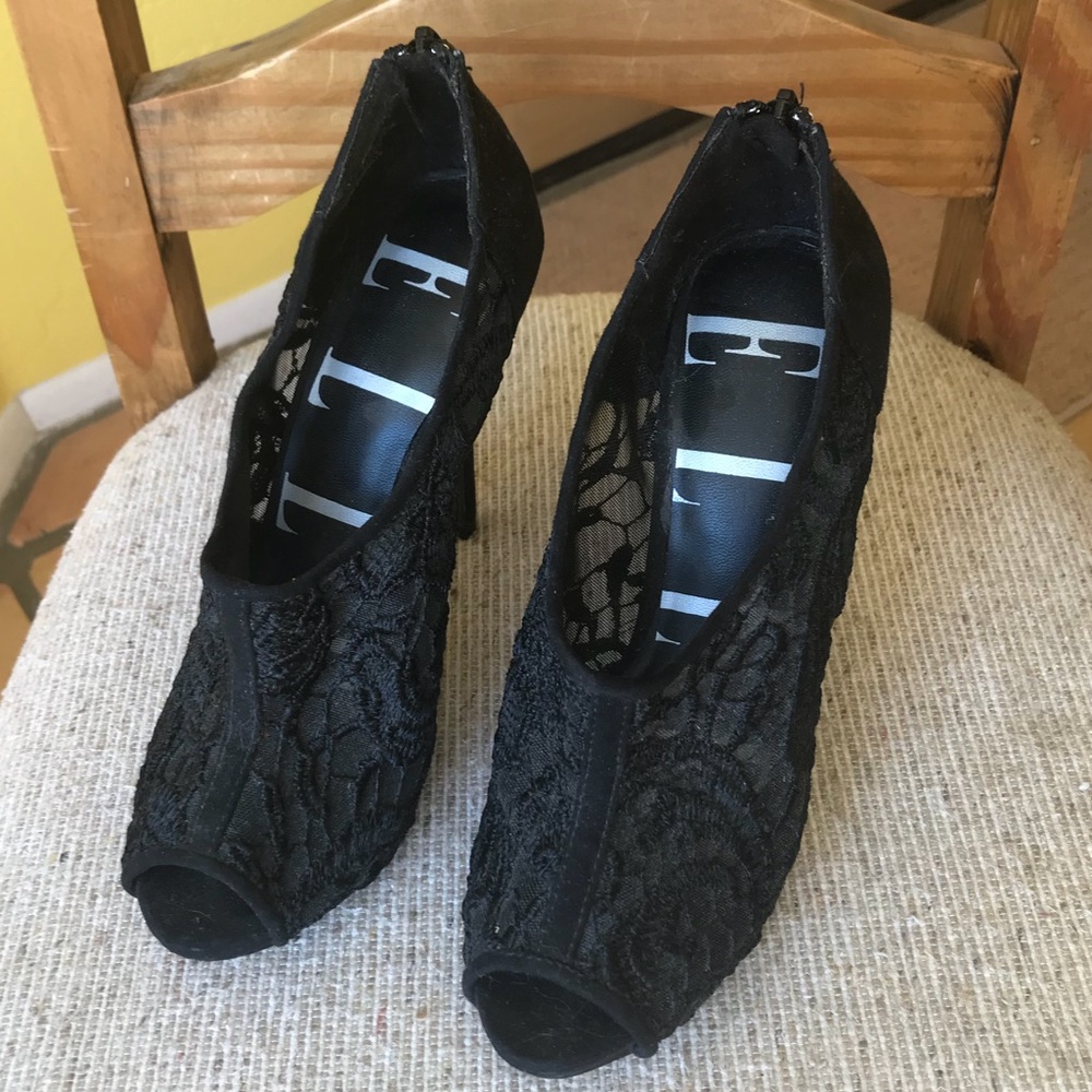 Black lace heels.